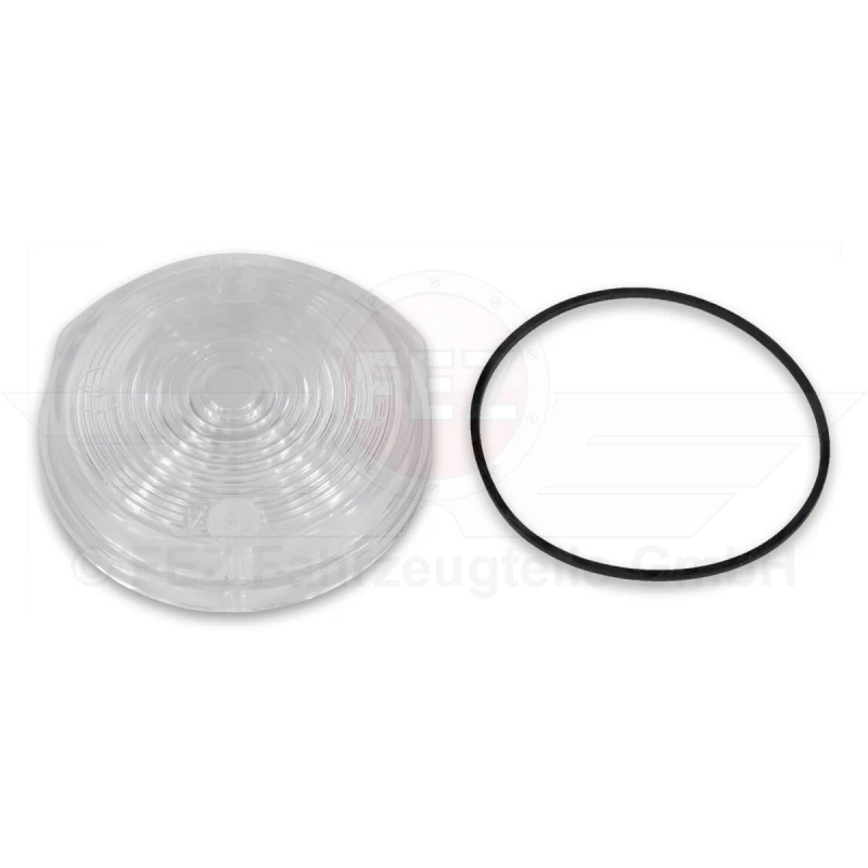 Blinkerkappe / Lichtaustritt (einzeln) Ø80mm weiß vorn (8580.23-001/1) mit Gummidichtring (E-Prüfzeichen) MZ ETS, TS, ETZ, S50, S51, S70, SR50, SR80