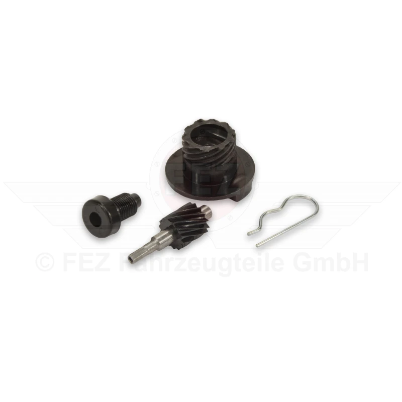 Tachoantrieb im Set (4-teilig) Schraubenrad 14 Zahn für Antriebskettenrad 15 Zahn & 16 Zahn (Kunststoff schwarz) passend für S51, S53, SR50, SR80, KR51/2