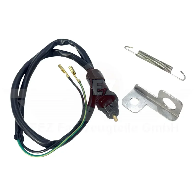 Bremslichttaster / Bremslichtschalter im Set (3-teilig) mit Haltebügel und Zugfeder (großer Typ) passend für S50, S51, S70