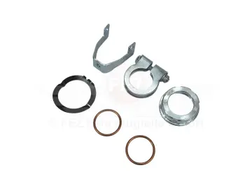 Krümmermutter / Überwurfmutter Ø28mm (Standard) im Set (6-teilig) mit Krümmerdichtungen, Sicherungsblech & Klemmschelle (verzinkt) passend für S51, S70 Enduro