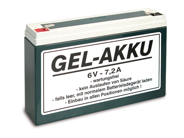 Batterie (Vlies - wartungsfrei) 6V 7,2 Ah passend für ES, TS